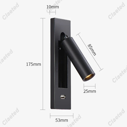 Modern Led Wall Lamp 110V 220V Led 3W Spotlight Sconce Wall Light for Beside Light Bedroom Living room Dining room Night Lights