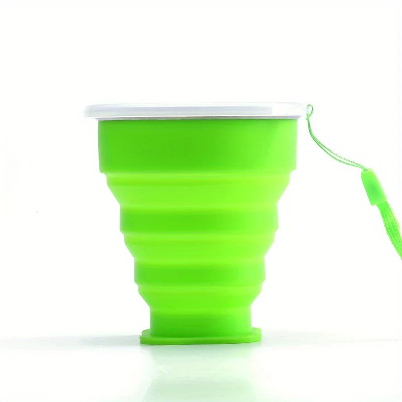 Silicone Collapsible Travel Water Cup | Portable Camping Mug with Lid