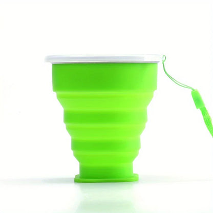 Silicone Collapsible Travel Water Cup | Portable Camping Mug with Lid
