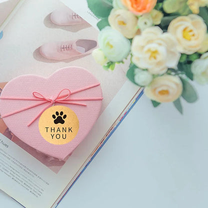 Gold Foil Paw Thank You Stickers | 1 Inch Business Supplies