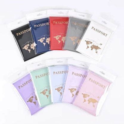 World Map Passport Cover | PU Leather Travel Wallet