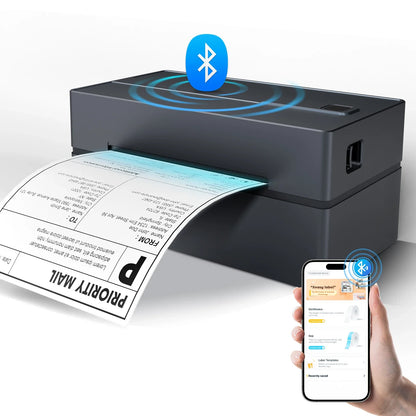 Wireless 4x6 Thermal Shipping Label Printer 300DPI Bluetooth WiFi Small Business