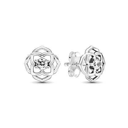 Double Hoop Swallow Sunflower Stud Earrings | 925 Sterling Silver Fine Jewelry Gift for Women