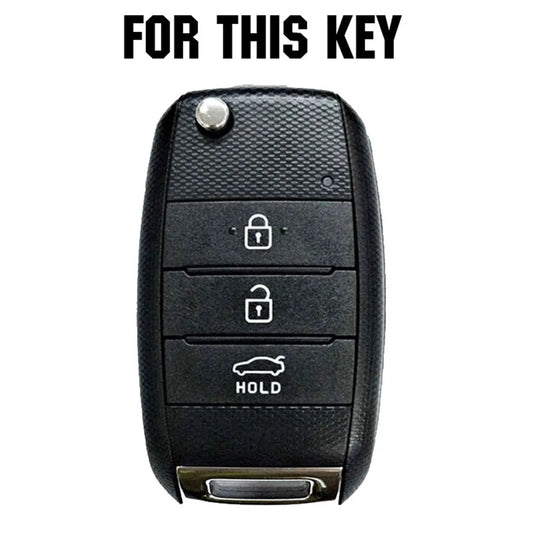 KIA Flip Key Silicone Cover | 3 4 Button Protective Case for Sportage Cerato Optima K5 Rio Carens Rondo Cee'd Picanto K2 Soul Sorento