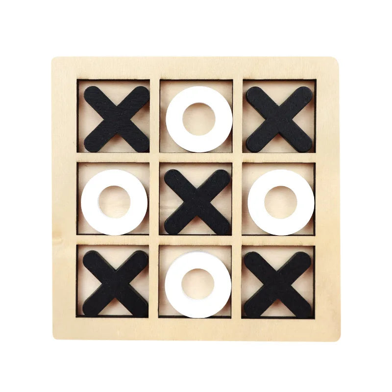 Juego de puzle de tic-tac-toe de madera para dos jugadores, juego de mesa interactivo de lógica y estrategia, regalo de cumpleaños para fiestas familiares para niños y niñas