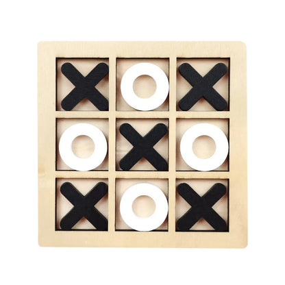 Juego de puzle de tic-tac-toe de madera para dos jugadores, juego de mesa interactivo de lógica y estrategia, regalo de cumpleaños para fiestas familiares para niños y niñas