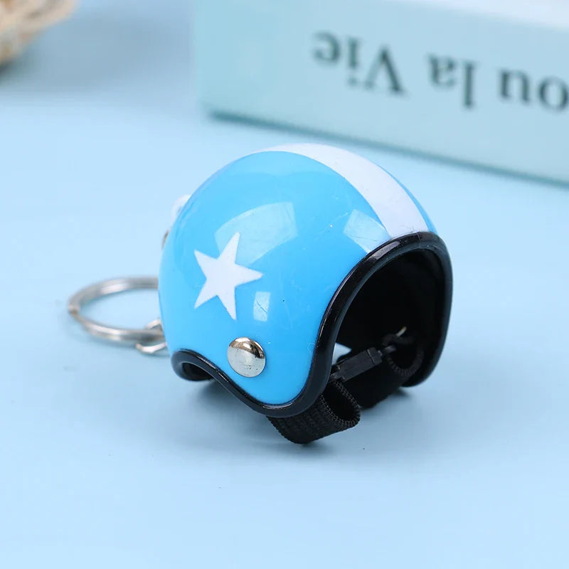 Mini Motorcycle Helmet Keychain | Cute Metal Key Ring for Women and Men