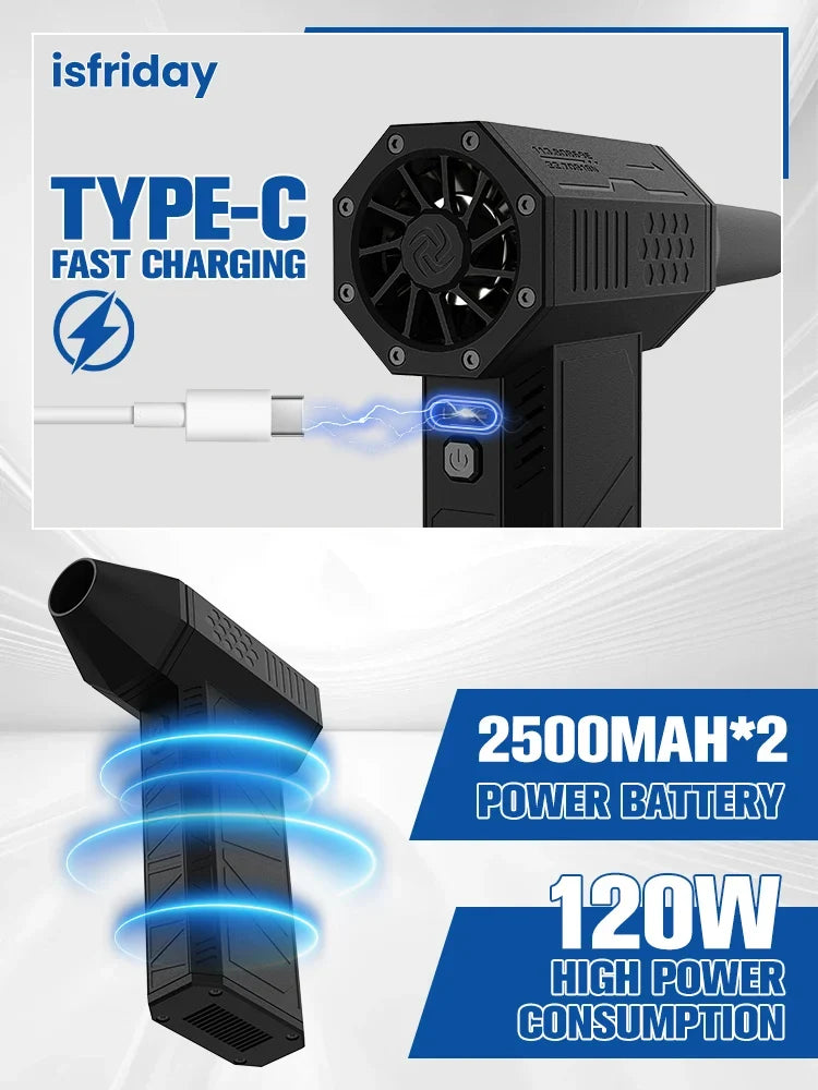 110000RPM Electric Air Duster Cordless Compressed Air Blower Mini Turbo Cleaner