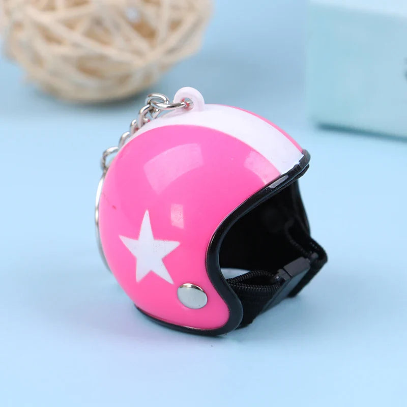 Mini Motorcycle Helmet Keychain | Cute Metal Key Ring for Women and Men
