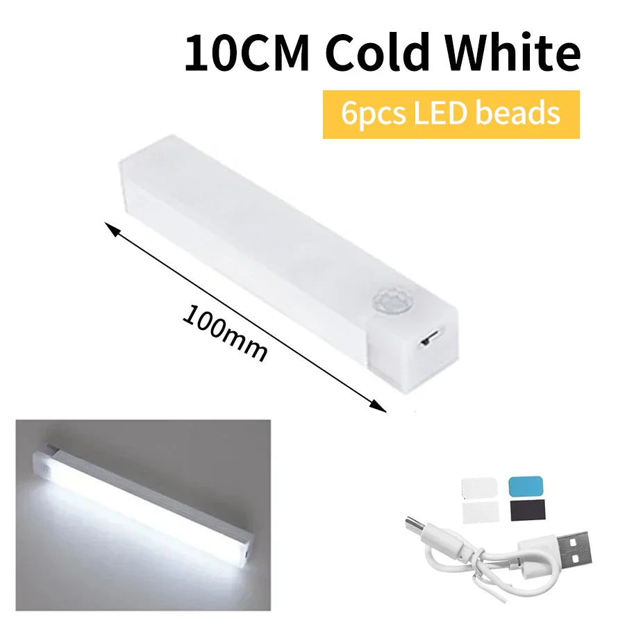 Rechargeable LED Motion Sensor Night Light | Magnetic Strip Light for Cabinet Bedside Closet