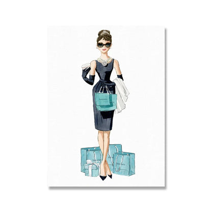 Breakfast At Tiffany's Posters And Prints Nordic Poster Audrey Hepburn Wall Art Canvas Painting Fashion Wall Pictures For Room