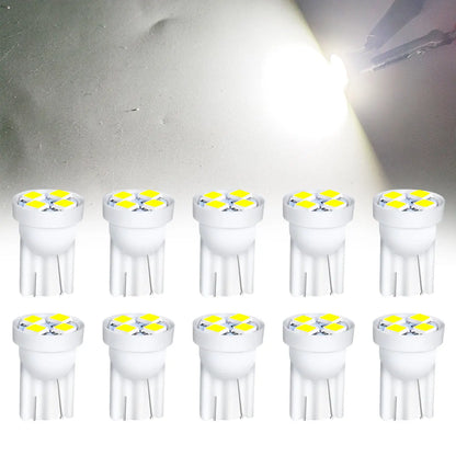 10Pcs T10 4SMD 1210 Blue LED Car Light Bulbs | High Brightness Plug and Play