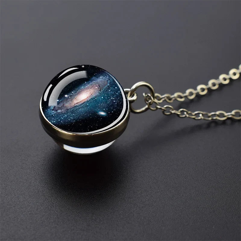 Solar System Galaxy Pendant Necklace | Unisex Astronomy Jewelry Gift