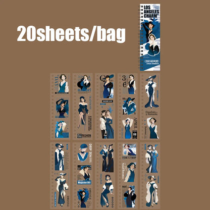 20pcs Character Die-Cut Sticker Set | Scrapbooking and DIY Craft Decor