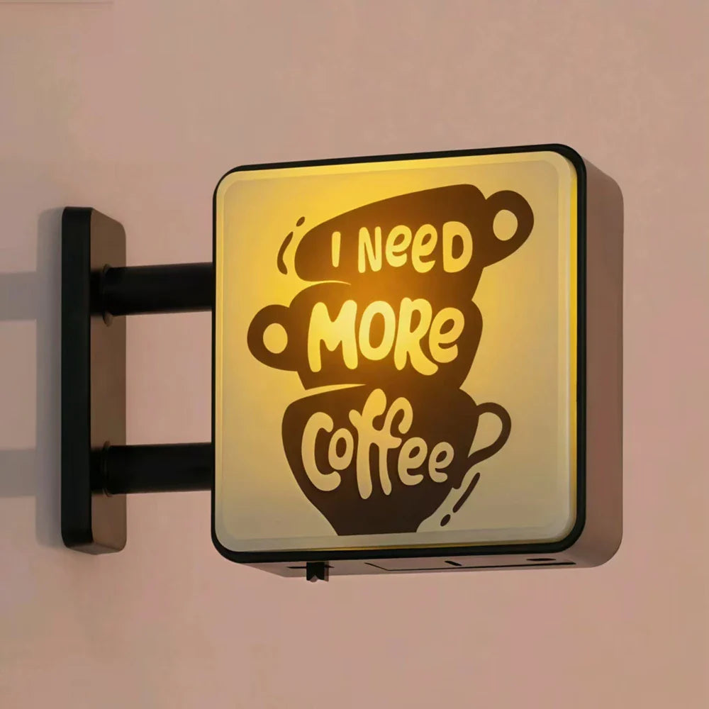 Imán de nevera Retro Coffee Corner Imán de nevera luminoso Imán magnético para el hogar en miniatura Tablero perforado de cafetería Decoración brillante