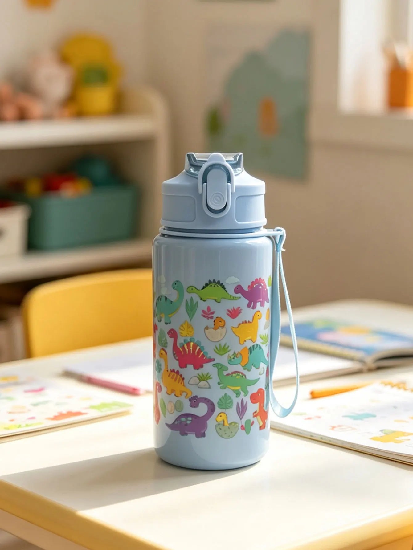 Cartoon Straw Cup 500ml | BPA Free Portable Water Bottle