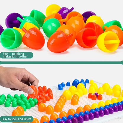 Creative DIY Mushroom Tacks Set: 1 Board, 240 Small, 40 Medium, 16 Large Tacks, And Colorful Instructions for Ages 3-6