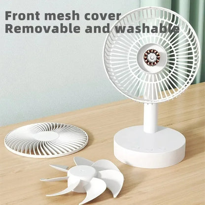 Cooling Breeze | Portable Fan with Rechargeable Battery & 4-Speed Control | Compact Design for Personal Comfort