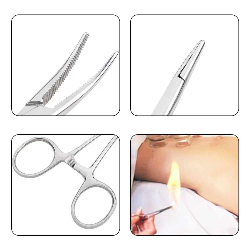 Stainless Steel Hemostatic Forceps | Multi-Purpose Surgical Clips and Mosquito Pliers