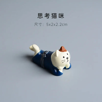 ZAKKA Miniatures Study Bookcase Home Decor Cute Cartoon Cat Retro Desk Gramophone Ornament Crafts Dollhouse Accessories Toy Gift