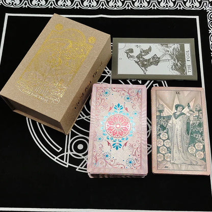 New Version Black Hot Stamping Gold foil Tarot Cards Plastic Rider Oracle Deck For Beginners And Collectors