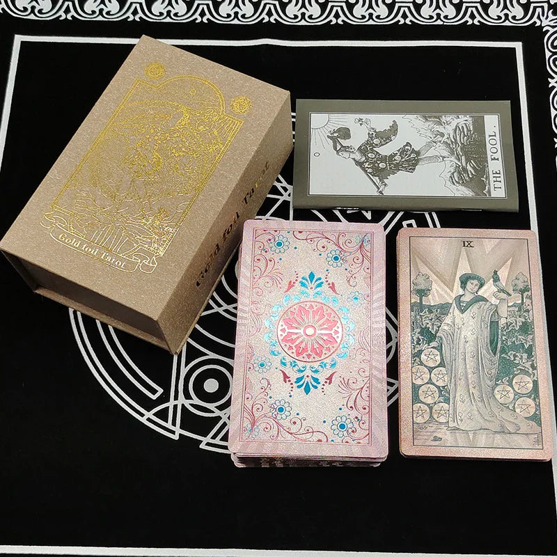 Nouveau Tarot Rider Waite en plastique, dorure à chaud, cartes de divination exquises pour jeu de société, pour collection.