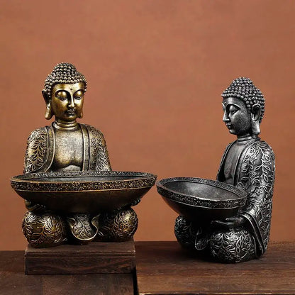 Statue Bouddha Éléphant Thaïlande Bouddha Résine Figurines Bouddhisme Fengshui Hindou Bouddha Assis Figurine Décoration Maison Salon Cadeau