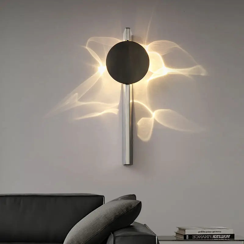 Stainless Rotatable LED Wall Sconce Creative Shadow Light Bedroom Bedside Stairs