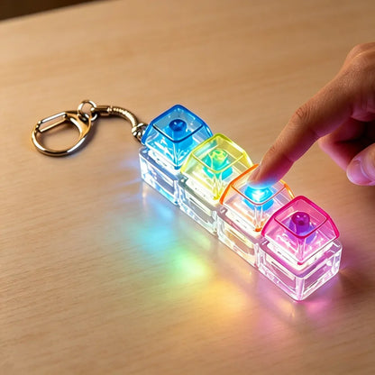 Crystal Clicker LED Keyboard Keychain | Stress Relief Fidget Toy for Adults and Kids