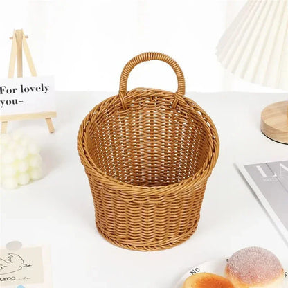 Cesta de pared para verduras, frutas y artículos varios, cesta de almacenamiento tejida, almacenamiento de cocina, decoración del hogar