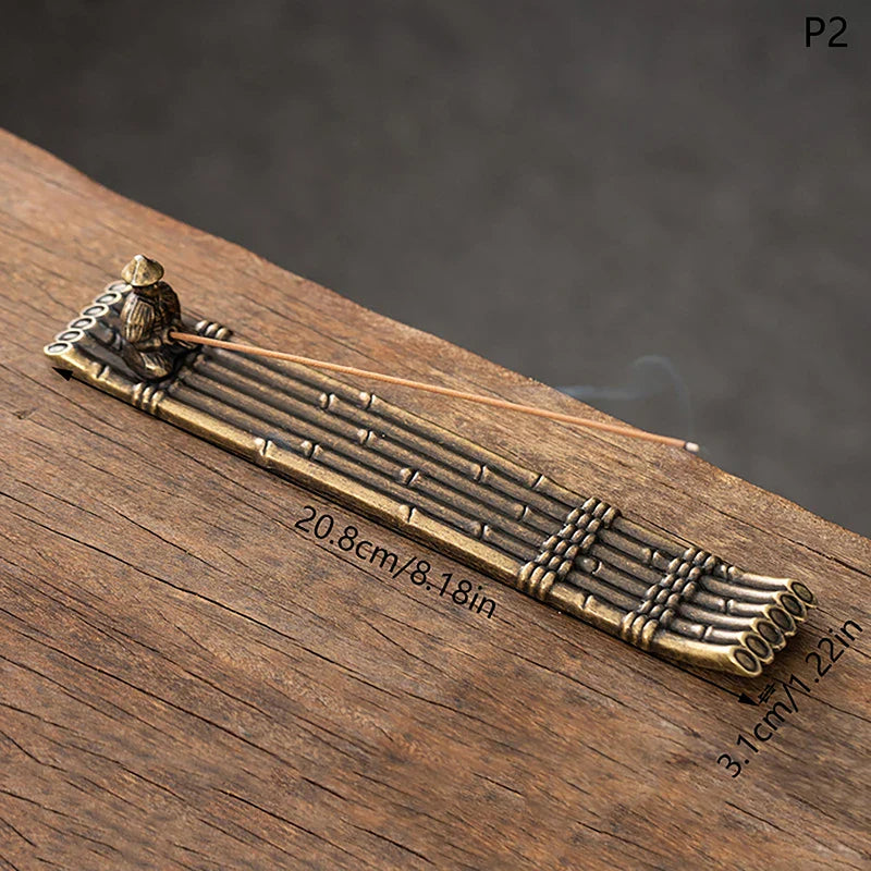 Traditional Japanese Incense Holder Old Men Fishing Boat Design | Aromatherapy Ornament for Home Decor