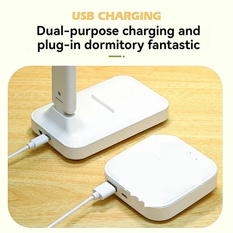 Lampe de Bureau LED Double Tête | Pliable Rechargeable USB Intensité Réglable pour Étude et Lecture