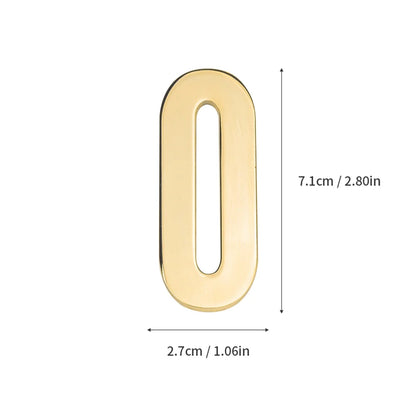 1 pièce en métal auto-adhésive Numéro de maison, lettres de l'alphabet anglais pour plaque de porte d'appartement, autocollants de numéro de boîte aux lettres de table 7*3cm
