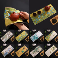 1pc Chinese Painted Thick Tea Towel Super Absorbent Table Mats Suede Professional Rag Tea Mat Napkin High-end Tea Accessories