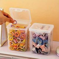 1 unidad de caja de almacenamiento apilable transparente para accesorios de cabello con tapa a presión - Organizador de plástico a prueba de polvo y agua para joyería