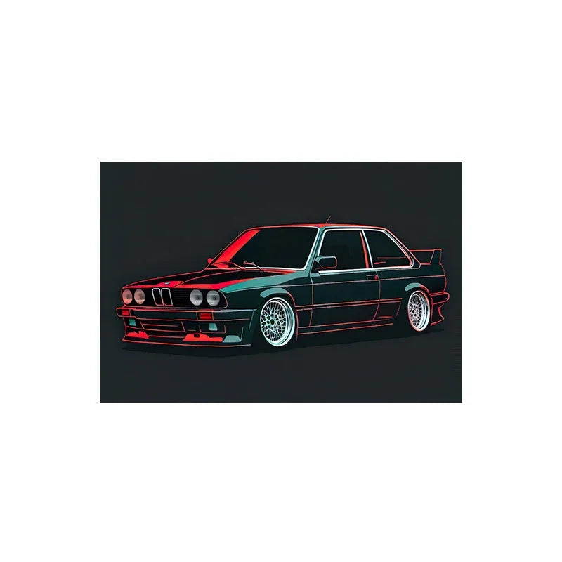 Voiture de sport E30, Graffiti de voiture de course de luxe, Art mural, Affiche imprimée sur toile HD, Décoration de maison, de salon, de chambre