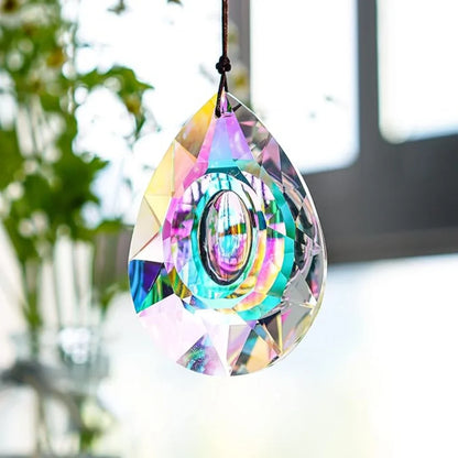 Grand pendentif prisme arc-en-ciel en cristal, attrape-soleil, décoration suspendue avec réfraction de la lumière, décoration de mariage, de maison, de fête