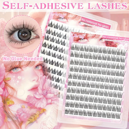 Self-Adhesive Eyelashes | No Glue Needed, C-Curl, Japanese-Korean Beauty Series for Everyday & Special Events