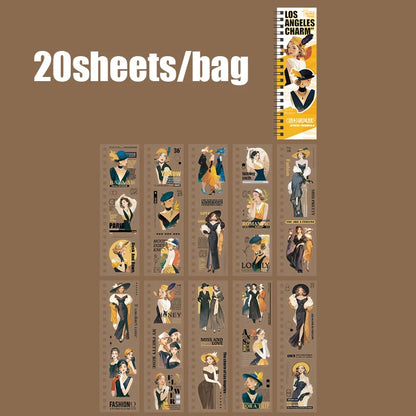 20pcs Character Die-Cut Sticker Set | Scrapbooking and DIY Craft Decor