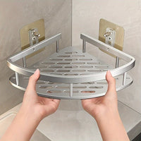 Stainless Steel Tension Shower Caddy Corner Shelf Bathroom Organizer Storage