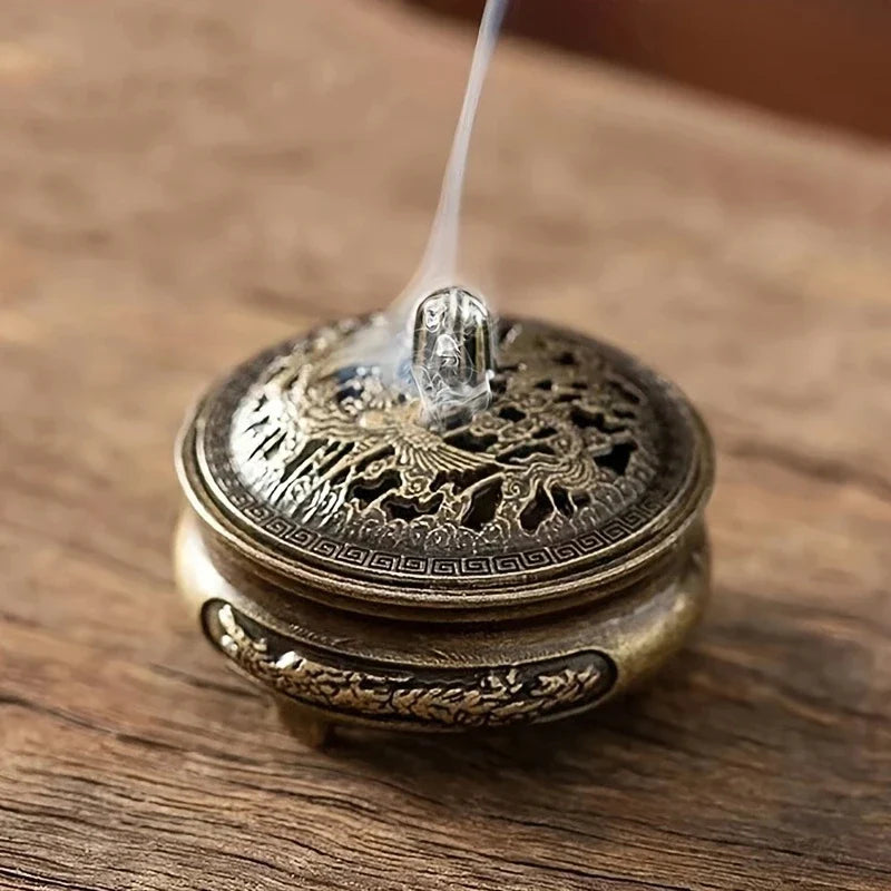 Mini alliage antique à trois pieds Réchaud d'aromathérapie | Brûleur d'encens DIY Décor de cérémonie du thé