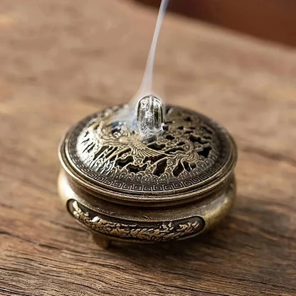 Mini alliage antique à trois pieds Réchaud d'aromathérapie | Brûleur d'encens DIY Décor de cérémonie du thé