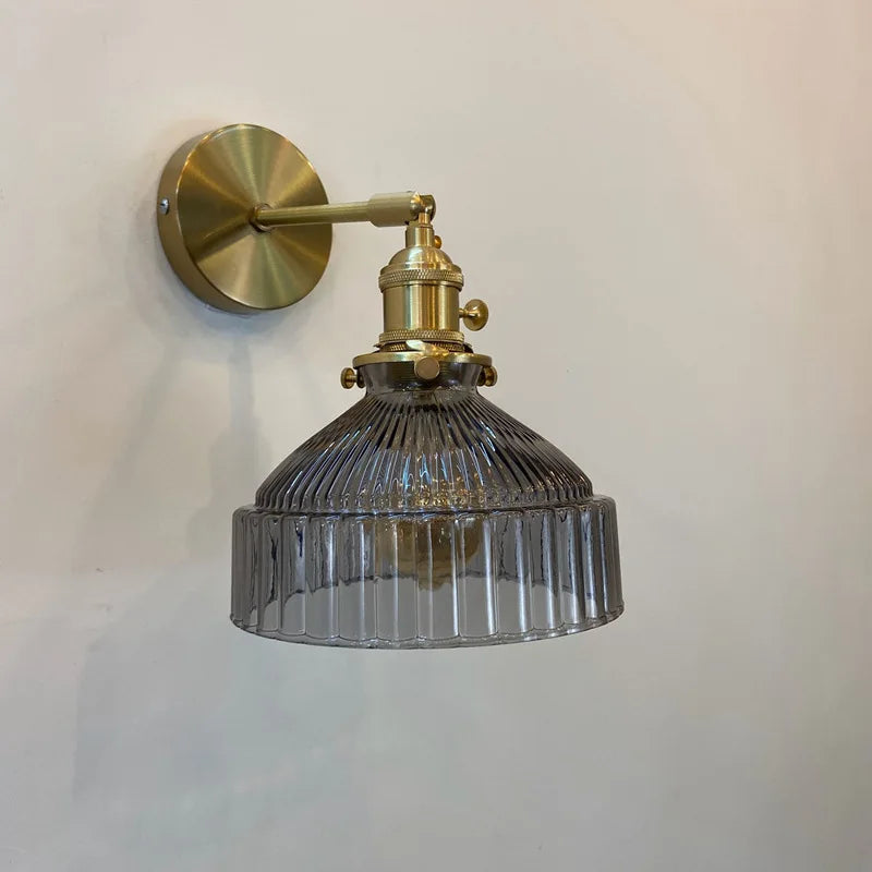 Green Glass Wall Sconce – Art Deco Light for Living Room, Hallway & Bedroom