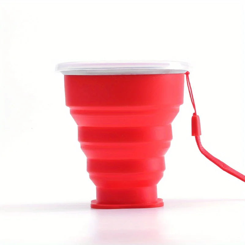 Silicone Collapsible Travel Water Cup | Portable Camping Mug with Lid