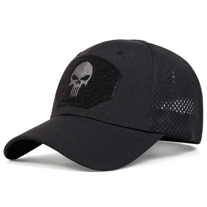 Unisex Skull Baseball Cap | Breathable Mesh Snapback for Outdoor Adventures
