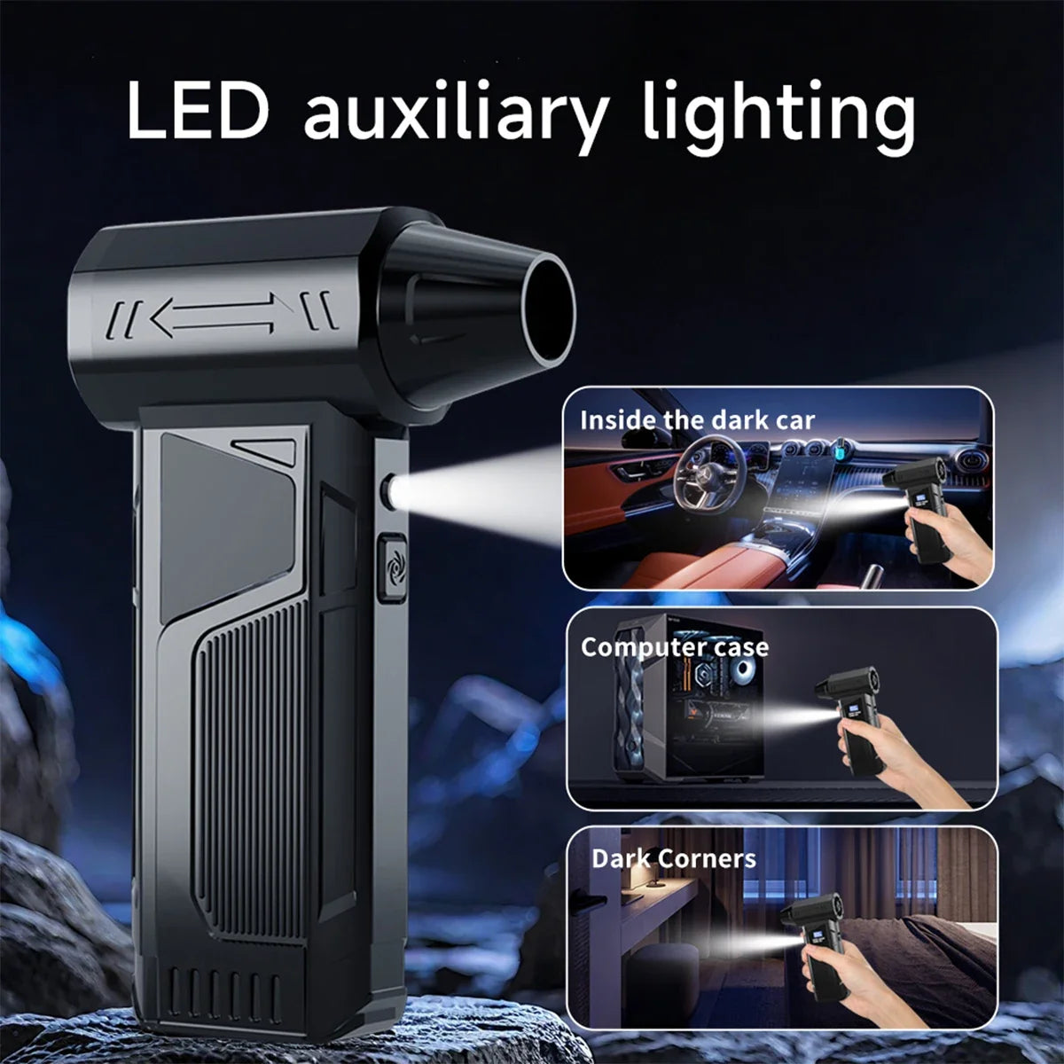 Wireless Turbo Air Blower 2025 – Brushless Jet Fan with LED Display for Car Cleaning