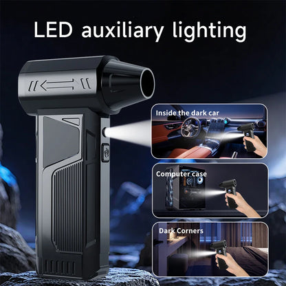 Wireless Turbo Air Blower 2025 – Brushless Jet Fan with LED Display for Car Cleaning