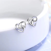 925 Sterling Silver Love Heart Stud Earrings | Elegant Women's Jewelry