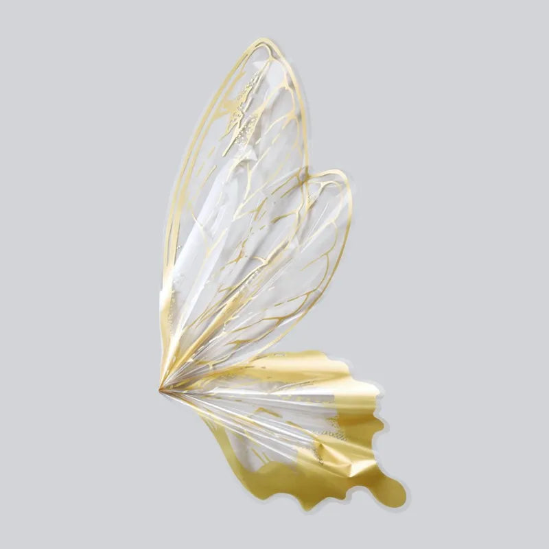 40pcs Transparent Crystal Butterfly Wrapping Paper | Floral Bouquet Packaging Material