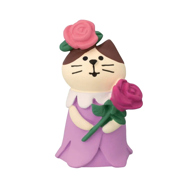 Figura de Zakka de boda de gato lindo, novia, cochecito de bebé, modelo de resina, miniaturas, adornos para pastel, manualidades, accesorios de escritorio